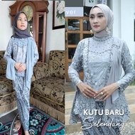 SATU SET BAJU COUPLEAN IBU DAN ANAK MODEL KEBAYA KUTU BARU SALENDANG BAHAN TILE BROKAT MIX PAYET MUT