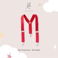 KEMEJA MERAH BEBEBI Red Suspenders for Boys' Shirts - Alex Suspender