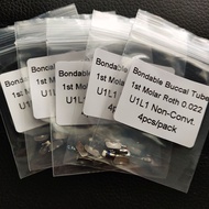 4Pcs/Pack Bondable Buccal Tube 1st Molar Roth 0.022U1L1 Convertible/Non-Convt.