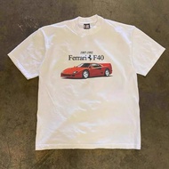 FERRARI F40 CAR Printed T-shirt, Loose Form, Soft Cotton, American and Korean Style