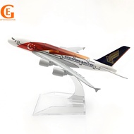 Singapore Flag Airbus 380 Aircraft Model Alloy Diecast Plane Airplane A380 Models Gift Toy