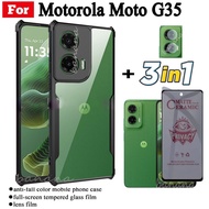 3 in 1 Motorola Moto G35 Shockproof Phone Case for Moto G15 G75 G05 G45 Anti Spy Soft Ceramic Matte 
