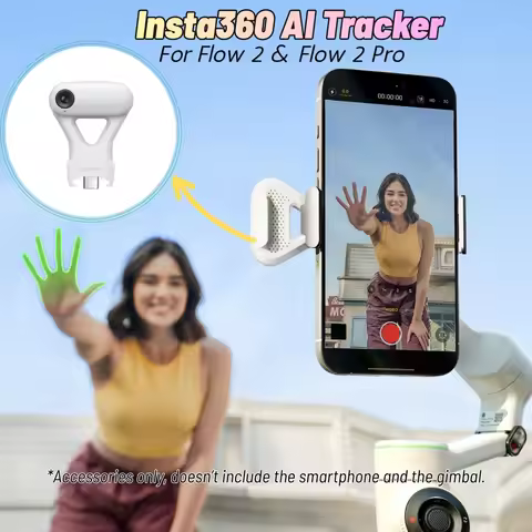 Insta360 AI Tracker Module with Built-in Fill Light Gesture Control Auto Face Tracking Gimbal for In