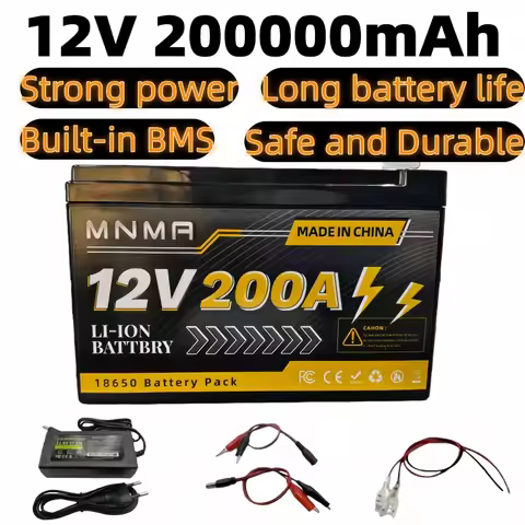 12V 200Ah LiFePO4 Deep Cycle Lithium Battery, 4000+ Cycles Rechargeable Battery，for Solar/Wind Power
