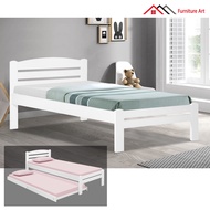 [Ready Stock] (Furniture Art Design FULL SOLID wooden SINGLE / SUPER SINGLE BED frame FA 1016 C) Kat