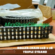 Roller Chain Triple Rs 06B - 3 Chain Sprocket 3R Quality Triplex Chain