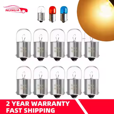 10Pcs T16 BA15S BAU15S 12/24V 5/10W Warm White Car Halogen Bulbs Signal Bulbs Standard Auto Interior