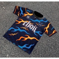 2023 CHOII FLAME RETRO EDITION Choii Baju Tshirt Lelaki Thailand Viral Jersey Ootd Collar Blvckrosea