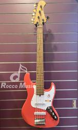 【羅可音樂工作室】Bacchus 烘烤楓木 WL5-STD33-AC RSM/M FR 紅色 五弦 電貝斯 電Bass