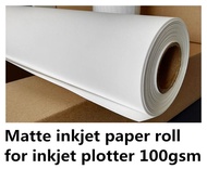 100gsm thin inkjet matte photo paper roll for inkjet plotter A3 12in 17in 24in 36in 42in 44in 50in 6