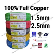 (1 METER) YAZAKI 1.5MM 2.5MM PVC INSULATED CABLE SIRIM APPROVED