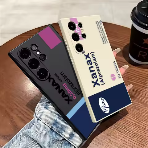 XANAX Chill Pill Phone Case For Samsung Galaxy S25 S24 S23 S22 S21 S20 S10 Note 20 10 Edge Lite Ultr