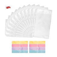 A6 Binder Pockets 12PCS No Zipper Envelopes for Budgeting,6-Hole Zipperless Binder Pouches Envelope 