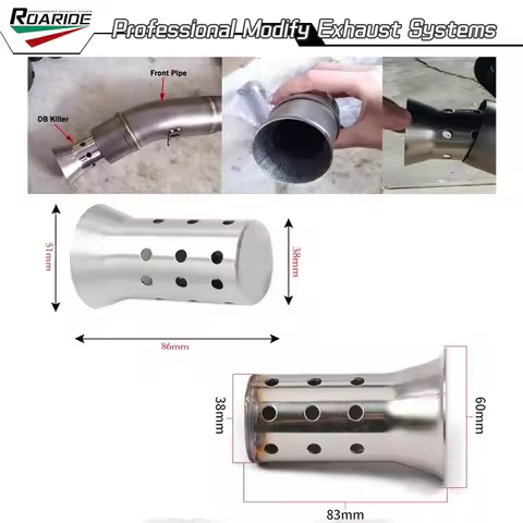 51mm/60mm Removable DB Killer Universal Motorcycle Muffler DB Killer Exhaust Pipe Adjustable Baffle