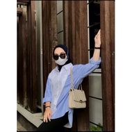 KEMEJA FASHION.ID90 WOMEN'S STRIPE SHIRT - WOMEN'S CASUAL SHIRT - OVERSIZED STRIPE SHIRT 678/270