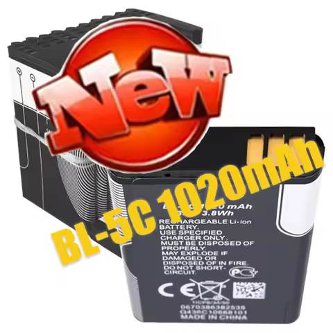 For Nokia BL-5C 3.7V Lithium Polymer Replacement Compatible with Models 1100 1110 1200 1208 1280 260