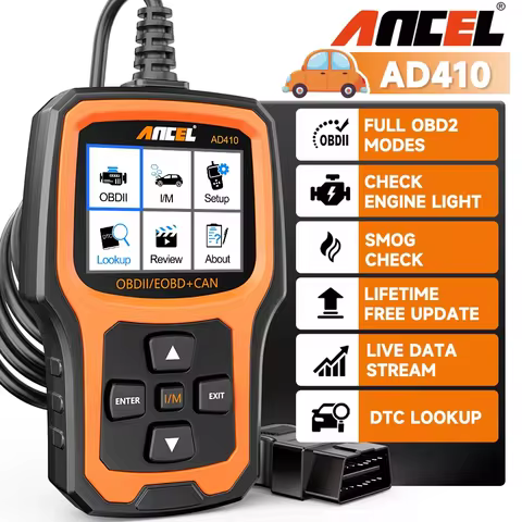 ANCEL AD410 Check Engine OBD2 Scanner Code Reader Fault Erase Error Codes Multi Languages Car Diagno