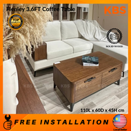 (FREE Installation+Shipping) KBS Fienley 3.6FT Solid Wood Coffee Table / 2 Drawers / High Quality / 
