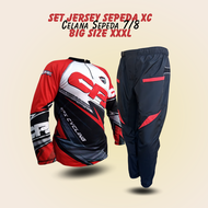Big Size Set Cycling Jersey Baju Gowes MTB Roadbike Plus Celana Sepeda Despo Panjang 7/8 XXXL