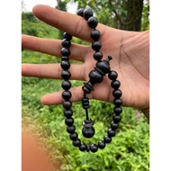 Tasbih Teras Kayu Kemuning Hitam saiz 10mm 33 biji