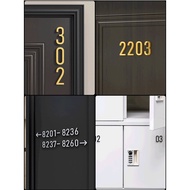 4x10cm 3D golden alphanumeric signage HDB Unit Door Number Signage | Elegant House Number Plate for 