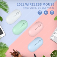 GOOJODOQ Bluetooth Wireless Gaming Mouse Rechargeable Ultra Thin Silent Pink Mouse For Tablet Laptop PC