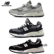 New NB 992 Retro Jogging Shoes American Made D Last Gray Black Navy Blue M992GR/GG/EB