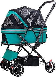 Pet Stroller for Medium Small Dogs Cats Folding Lightweight Travel Stroller 360° Front Wheel Rear Wh