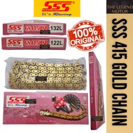 SSS 415 GOLD EMAS RACING Chain RANTAI MOTORCYCLE MOTOSIKAL 415 122 132 RXZ Y125Z Y15 LC135 Y15ZR VF3