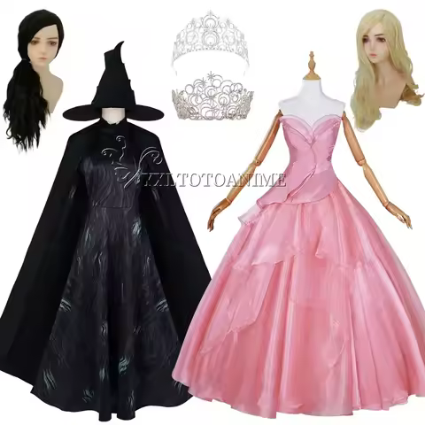 Wicked Glinda Elphaba Cosplay Costume Glinda Pink Princess Dress Witch Costume For Woman Girl Party 