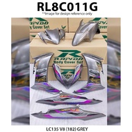 RAPIDO YAMAHA LC135 FI V8 BODY COVER SET GREY 182 STICKER TANAM ( RL8C011G ) BODY COVER SET GREY LC1