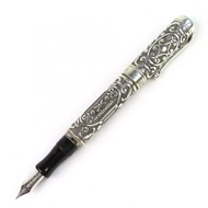 品相極佳 △AURORA 1997 Benvenuto Cellini 限量版 925 18K B 尖鋼筆，全球限量 1919 支，銀色，重 48.92 克，男士款，強烈推薦◎