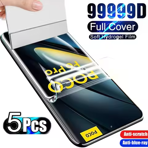 5PCS Hydrogel Film For POCO F6 F8 F7 X7 X6 X5 X3 Pro X4 GT NFC M5 M6 Pro 5G Screen Protector For POC