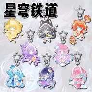8Pcs/Set Game Cosplay Keychain Tribios Hyacinthia Castorice Aglaea Cyrene Hysilens Keyring Cartoon P