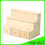 [Szgrqkj2] 1:12 Dollhouse Cabinet Ornament 3 Tier with Openable Drawers for Porch