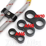 Universal Fuel Line Clamp - Aluminum Alloy Black Clips - AN6 AN8 AN10 Hose Separator - Double Hole F