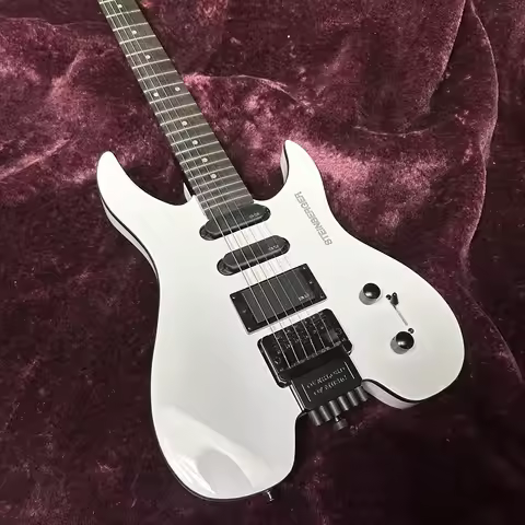Headless Guitar, Body, White Color, Floyd Rose Tremolo Bridge, 6 Strings Guitarra, Steinberger Versi