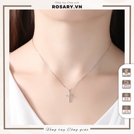S925 silver Cross necklace for women, simple and luxurious plain model - Italian silver necklace for
