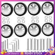 【HOT SALE】 8pcs Luggage Wheels Replacement Kit,Dia 2in/50mm Thick 0.47in/12mm Resistant Rubber Mute 