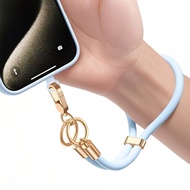 Dopamine Portable Wrist Strap Short Adjustable Silicone Phone Lanyard Soft Phone Case Lanyard
