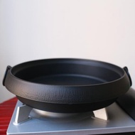 日本進口南部鐵器平底鍋鑄鐵鍋無涂層家用煎餃子鍋壽喜鍋電磁爐