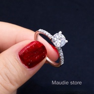 2ct All Real Moissanite Diamond Ring Total 1.18ct Side Stone Also Moissanite S925 Silver Women Ring
