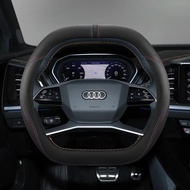 Microfiber Leather Car Steering Wheel Cover For Audi Q6 e-tron Q4 e-tron S e-tron GT 2025 Non-slip A