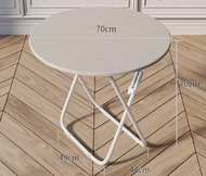 可折疊桌簡易木圓桌( 白橡色)(尺寸:高70CM,寬70CM)