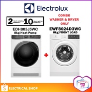 {COMBO} Electrolux 8kg EWF8024D3WC Washer washing machine + 8kg Heat Pump Dryer EDH803J5WC / TEKA (O