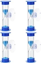 4 Pcs 2 Minute Sand Timer, Blue Toothbrush Timer 2mins Sand Clock Timer Plastic Suction Cup Hourglas