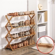 Minimalist 3/4/5/6 Layers Bamboo Shoe Cabinets Shoe Rack/Folding Flower Rack/Multi-layer Shoe Rack/Folding Shoe Rack Shelves Racks m3