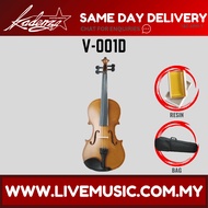 Kadenza V-001D 4/4 Spruce Wood Violin w/HardBag, FB Ebony - ( V001D V 001D )