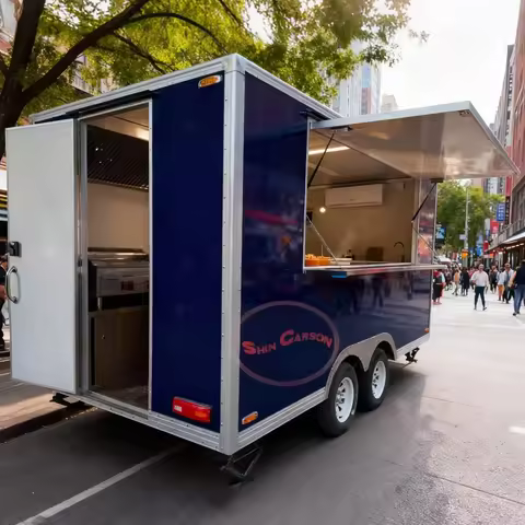 2.8M round Mold Square Mobile Food Trailer Industrial High Quality Commercial Retail Food Cart Affor