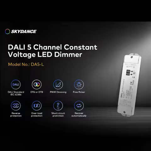 5CH*4A 12V-48V DC CV DALI LED Dimmer 5 Channel 12-24V Controller Constant Voltage DA5-L（DT6/DT8）For 